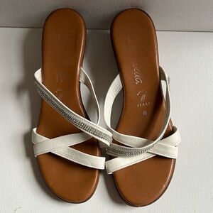 Toscanella White and Brown Minimalist Sandals
